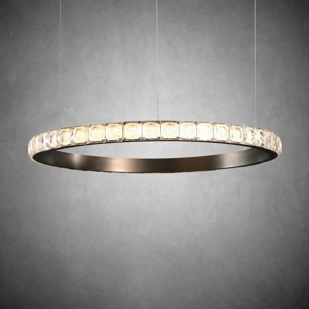 Drake Single-Ring Crystal Chandelier
