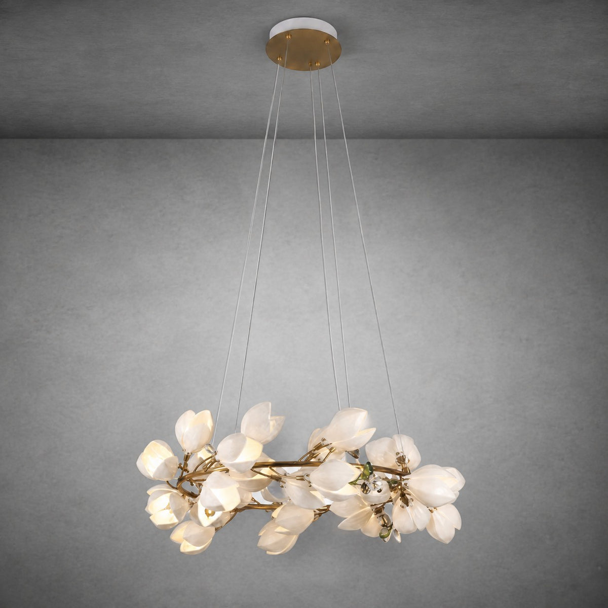 Lauro Ceramic Leaf Chandelier