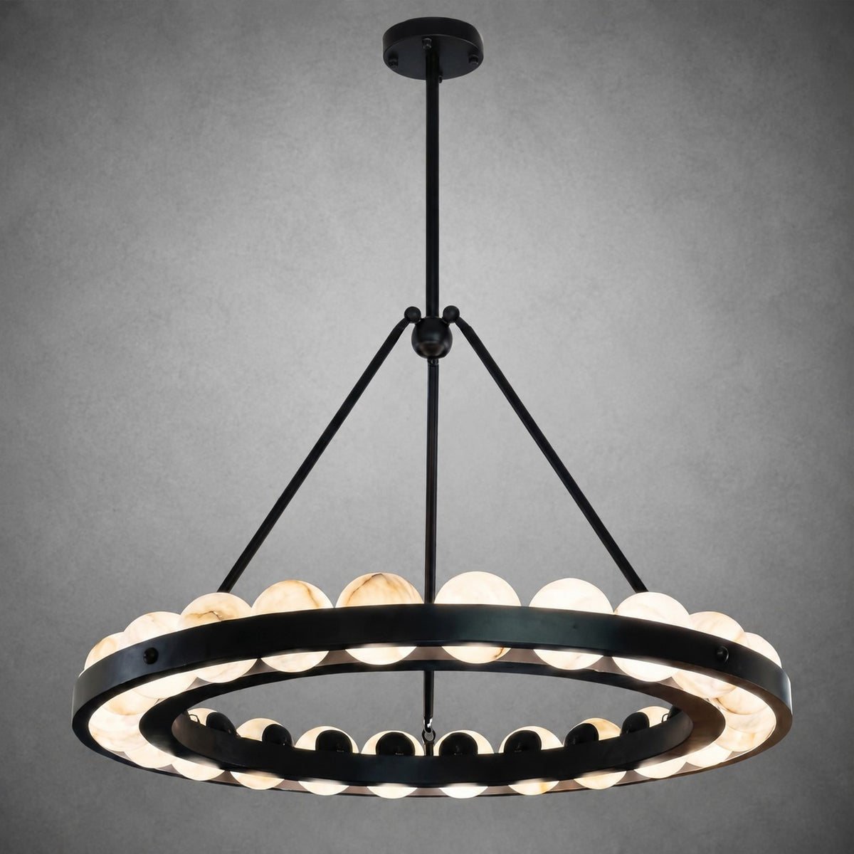 Orbita Modern Alabaster Round Chandelier