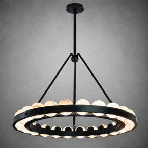 Orbita Modern Alabaster Round Chandelier