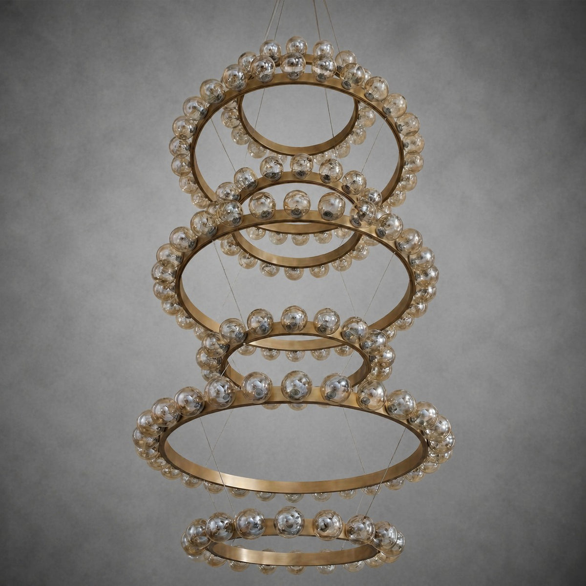 Ellison Glass Bubble Tiered Ring Chandelier
