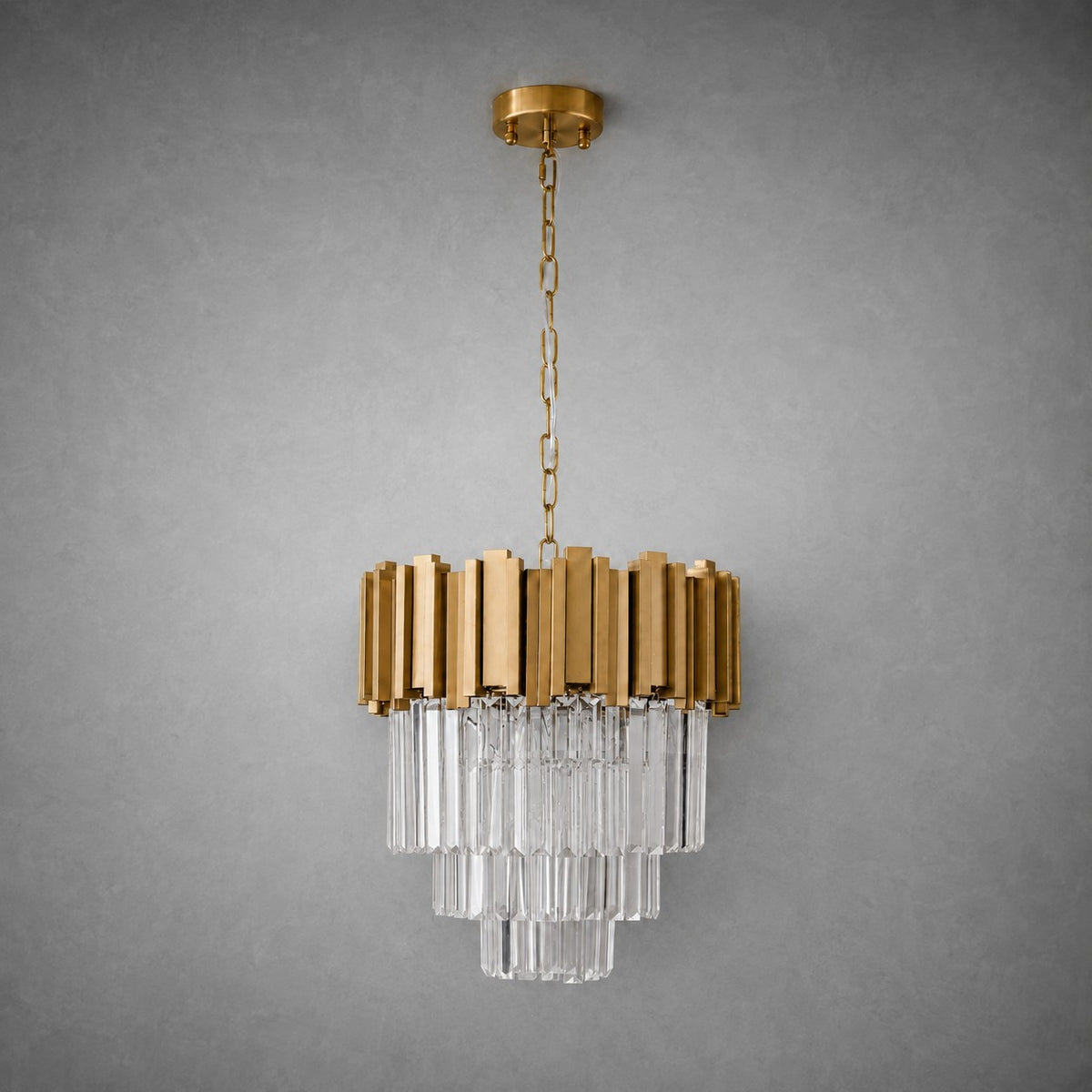 Modern Gold 3-Tier K9 Crystal Chandelier