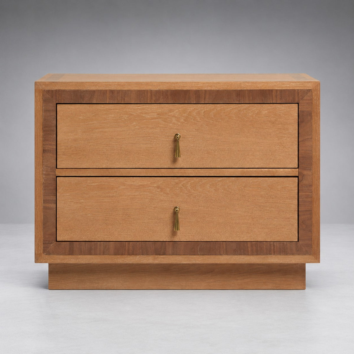 Two-Drawer Oak Bedside Table