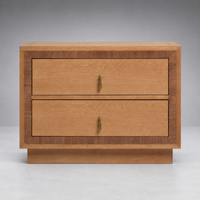 Two-Drawer Oak Bedside Table