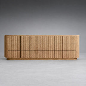 Reeded Oak Dresser with Curved Contours