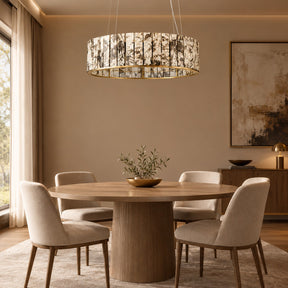 Modern Sculptural Luxury Stone Drum Chandelier