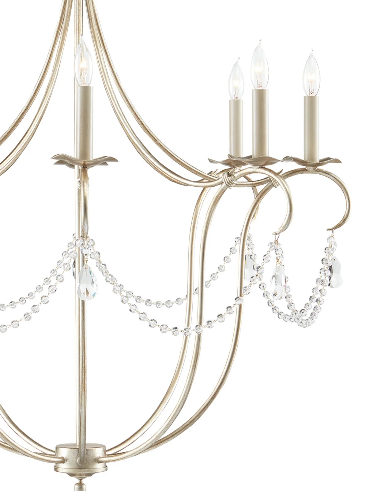 Crystal Lights Large Gold & Silver Chandelier For living room