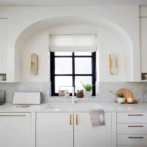 Eartha Modern Alabaster Bedroom Sconce, Indoor Wall Light