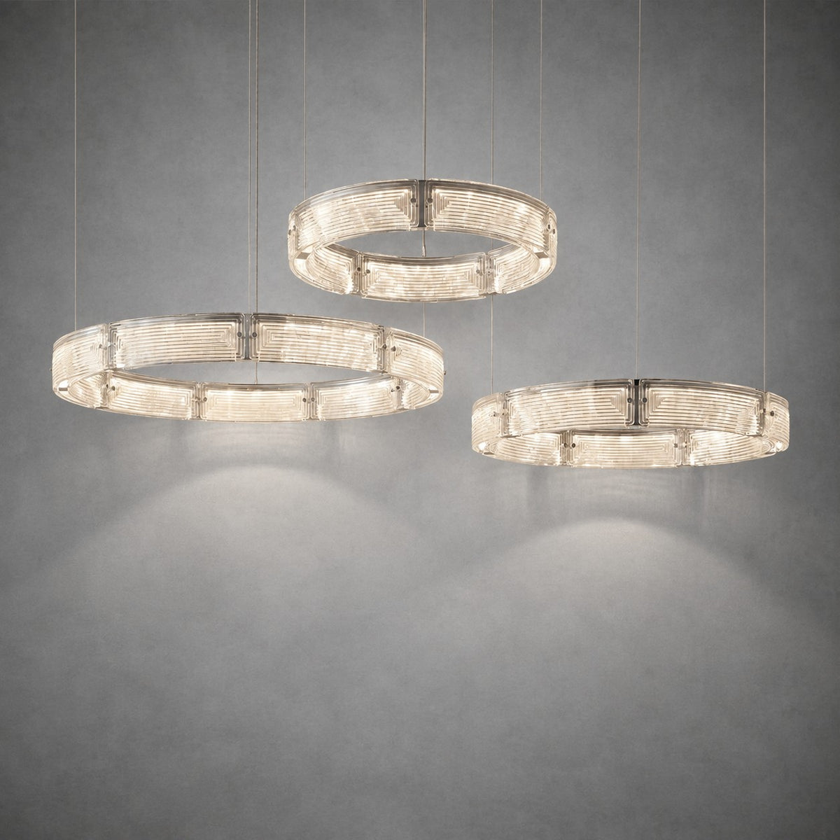 Halo Modern Glass Chandelier For Living Room
