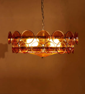 Solaris Amber Glass Disc Chandelier