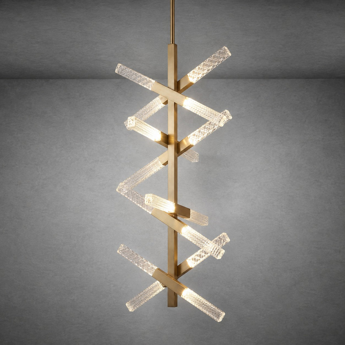 Siro Crystal Glass Helix Chandelier