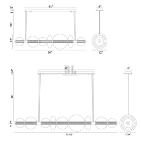 Echelon Linear Chandelier - ChromeClear56”Blushlighting