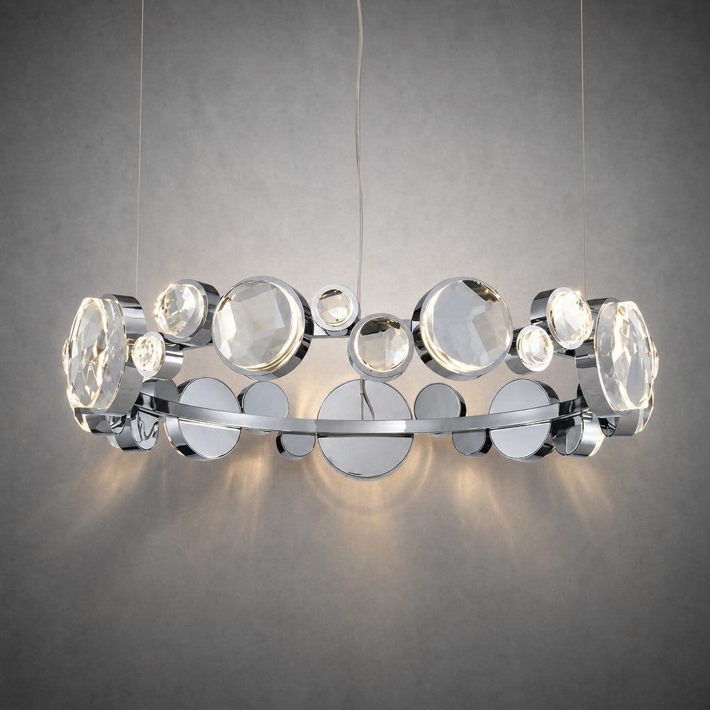 Eclipse Round Crystal Modern Chandelier