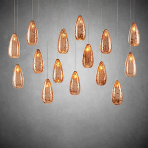 Edda Linear Teardrop Mercury Glass Chandelier – 48" & 54" Options