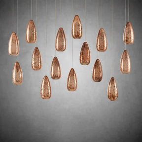 Edda Linear Teardrop Mercury Glass Chandelier – 48" & 54" Options