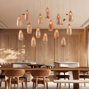 Edda Linear Teardrop Mercury Glass Chandelier – 48" & 54" Options