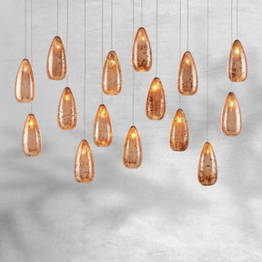 Edda Linear Teardrop Mercury Glass Chandelier – 48" & 54" Options