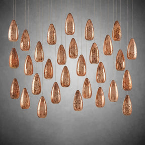 Edda Linear Teardrop Mercury Glass Chandelier – 48" & 54" Options