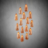 Edda Round Teardrop Mercury Glass Chandelier – 23” & 35” Options