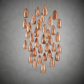 Edda Round Teardrop Mercury Glass Chandelier – 23” & 35” Options