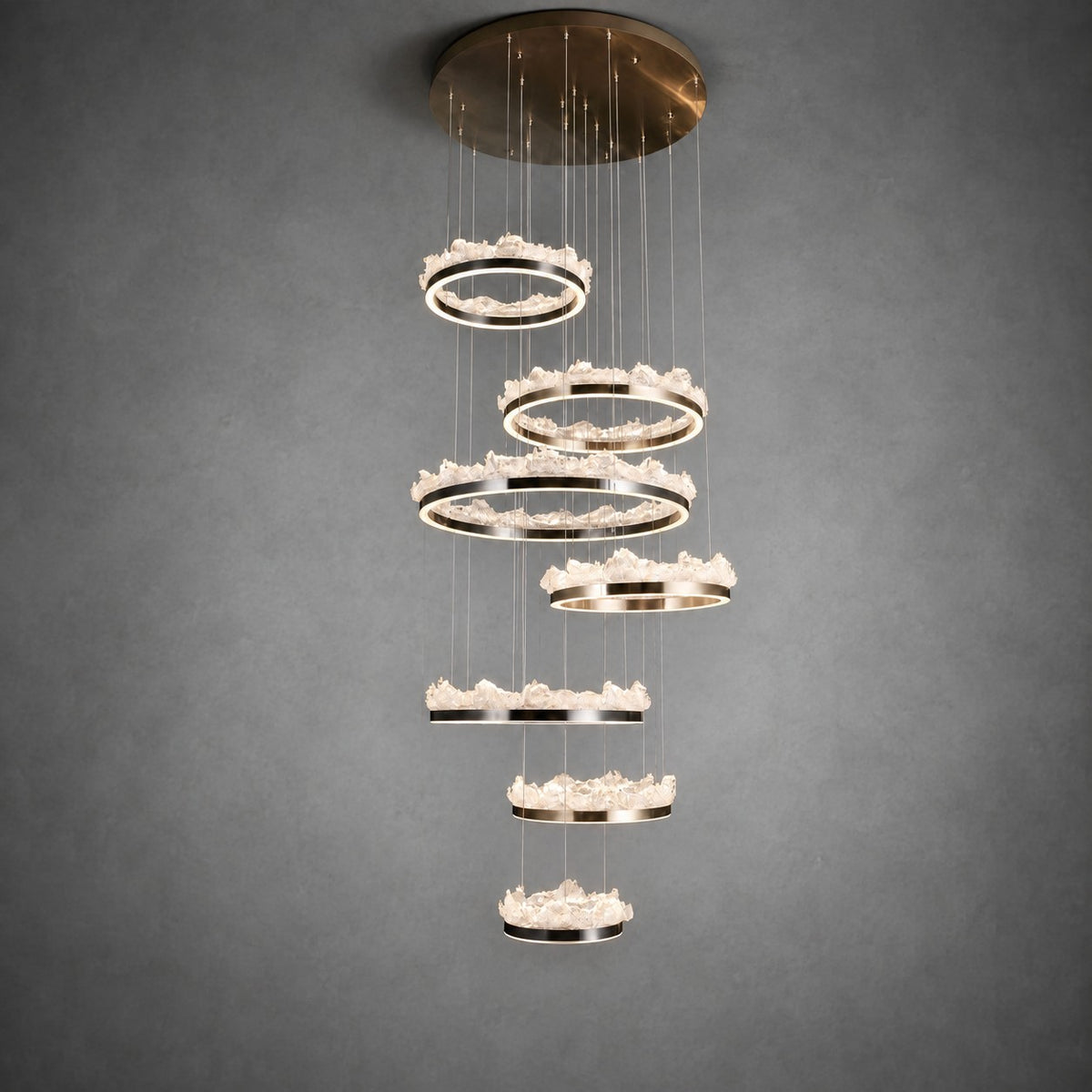 Wind & Wave Modern Sculptural Ring Chandelier