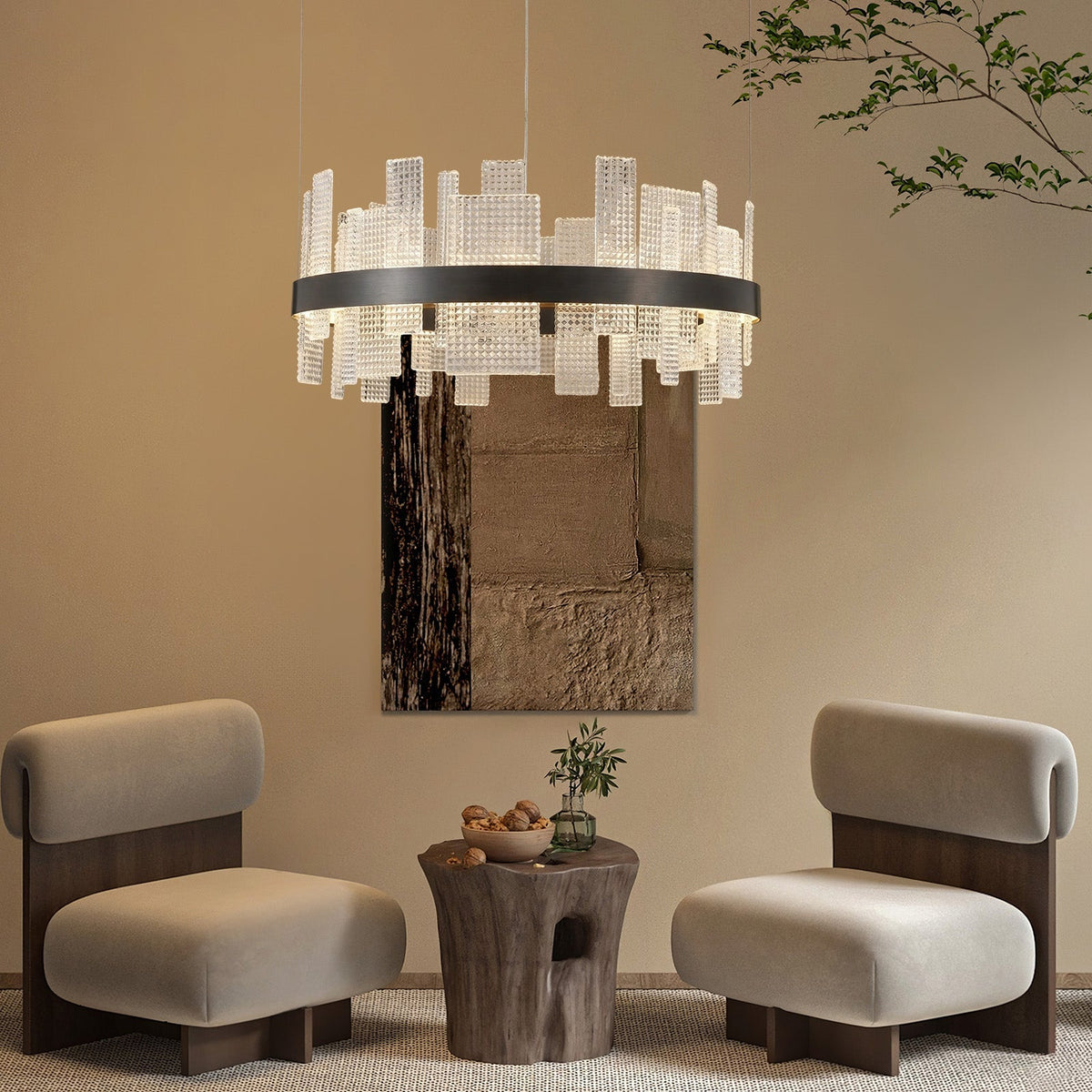 Lyra Round Glass Chandelier