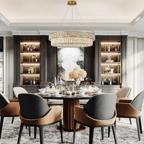 Elegant 31‑Inch Gold Crystal Chandelier with 12 Adjustable Lights