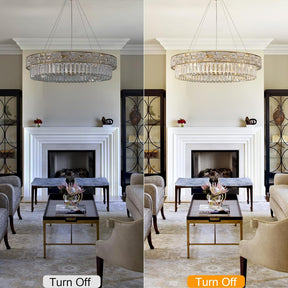 Elegant 31‑Inch Gold Crystal Chandelier with 12 Adjustable Lights