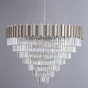 Elegant 7‑Tier 39" Silver Crystal Chandelier – 21‑Light Luxury K9 Fixture