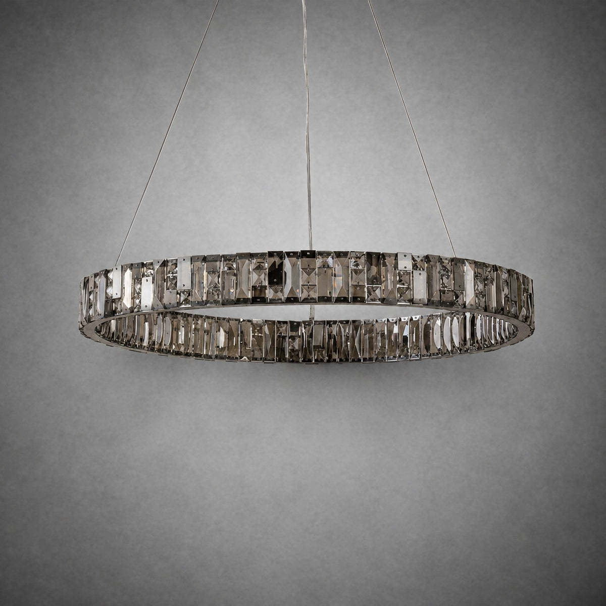 Ellery Crystal&Alabaster Round Ring Chandelier