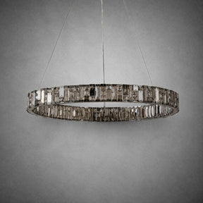 Ellery Crystal&Alabaster Round Ring Chandelier