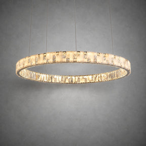Ellery Crystal&Alabaster Round Ring Chandelier