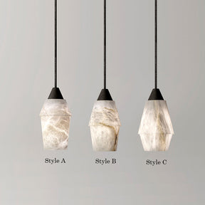 Emilia Alabaster Pendant Lighting Over Dining Table