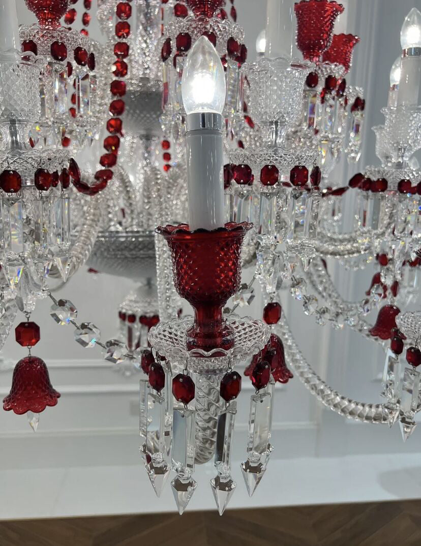 European-style Luxury Colorful Candle Crystal Oversized Chandelier Art Branch Designer Foyer/Staircase Light Fixture