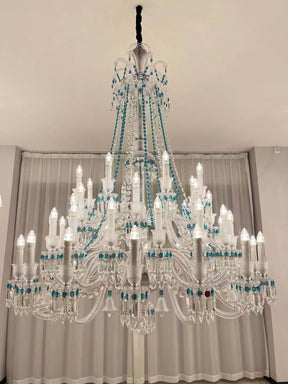 European-style Luxury Colorful Candle Crystal Oversized Chandelier Art Branch Designer Foyer/Staircase Light Fixture