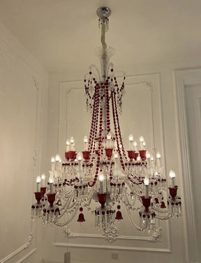 European-style Luxury Colorful Candle Crystal Oversized Chandelier Art Branch Designer Foyer/Staircase Light Fixture