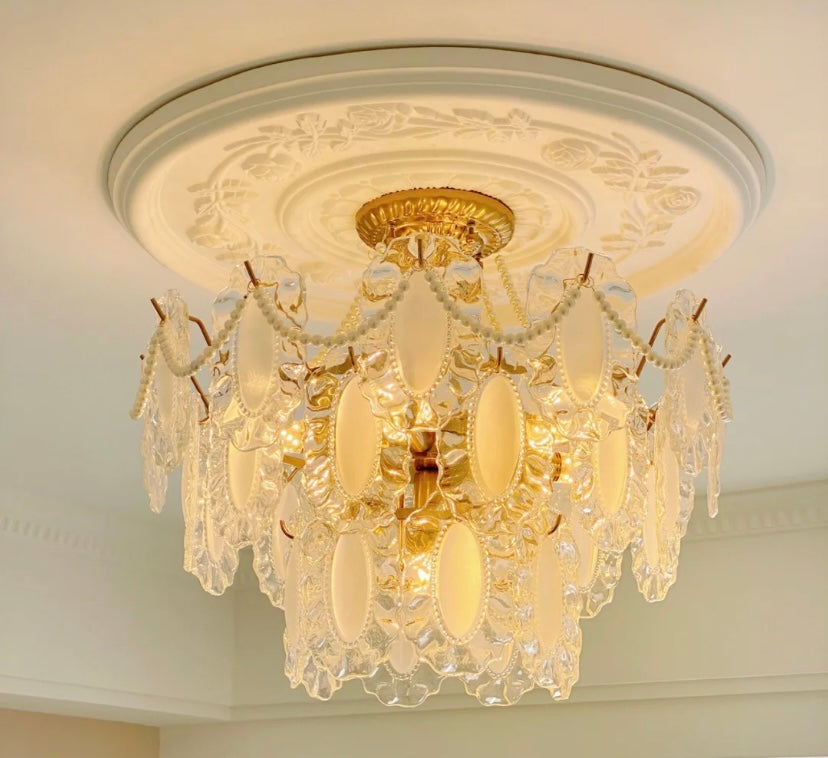 creamy white warm lovely pearl chain glass light fixture european style french stylish vintage house bedroom must have instagood