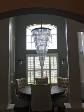 Extra Large 7-Tier Luxury Crystal Chandelier in Black/Coffee/Gold/Chrome Finish Color