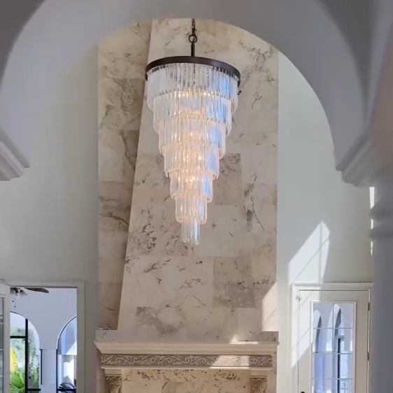 Extra Large 7-Tier Luxury Crystal Chandelier in Black/Coffee/Gold/Chrome Finish Color