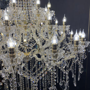 Extra Large French Candle Crystal Chandelier Ceiling Art Branch Foyer/Staircase Light Fixture