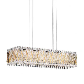 Extra Large Luxury Rectangle Crystal Pendant Chandelier for Living/Dining Room/Kitchen Island