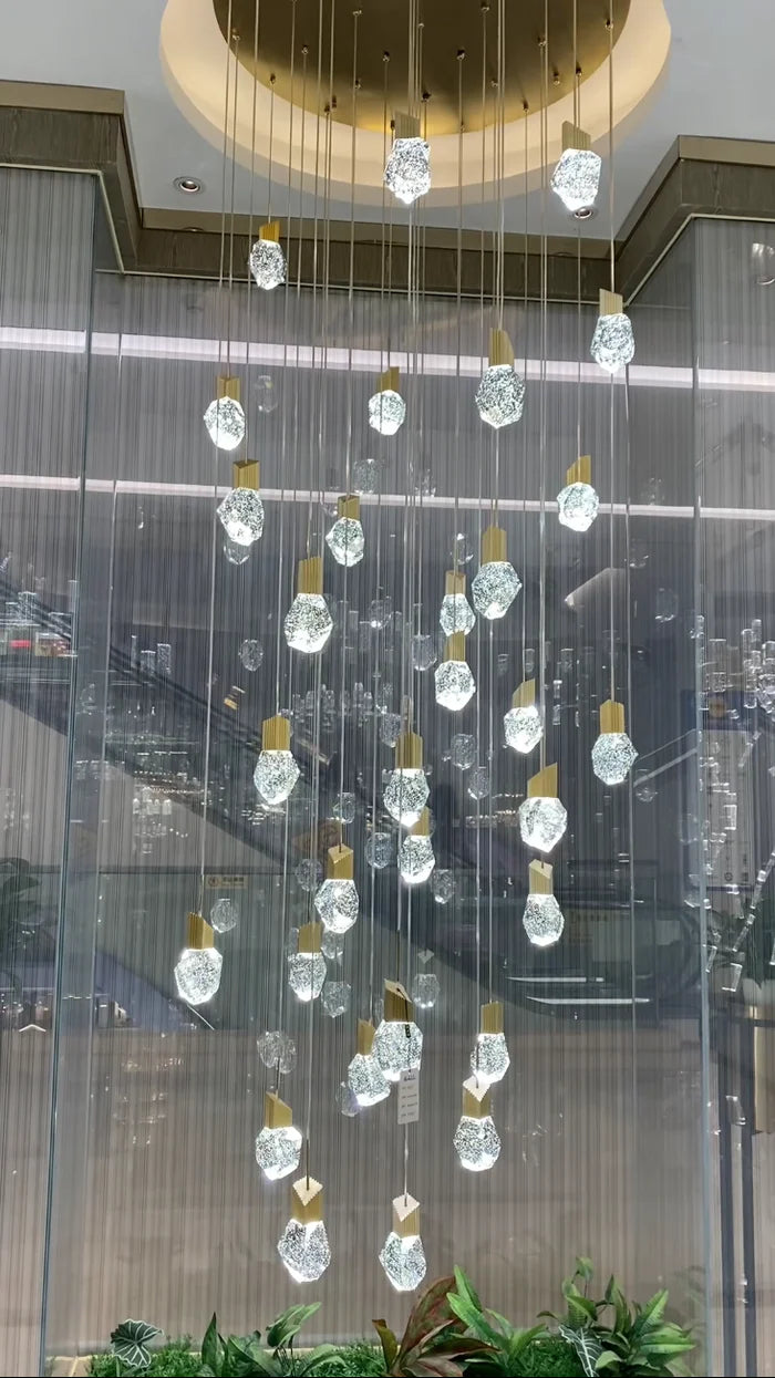 Extra Large Modern Light Luxury Creative Crystal Chandelier For 2-story/Duplex Buildings Staircase