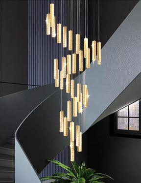 Extra Large Modern Spiral Crystal Ceiling Light Decoration for Staircase/ High Ceiling Living Room/ Hotel Lobby/ Hallway
