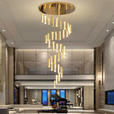 Extra Large Modern Spiral Crystal Ceiling Light Decoration for Staircase/ High Ceiling Living Room/ Hotel Lobby/ Hallway