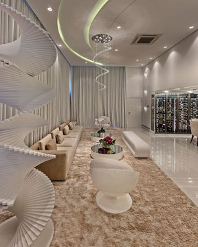 Extra Large Modern Spiral Raindrop Crystal Chandelier For Entryway