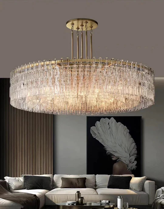 Extra Large Multi-layer Round Crystal Ceiling Chandelier for Living Room, shining luxury ,amazing delicate, k9 crystal, gold, chrome