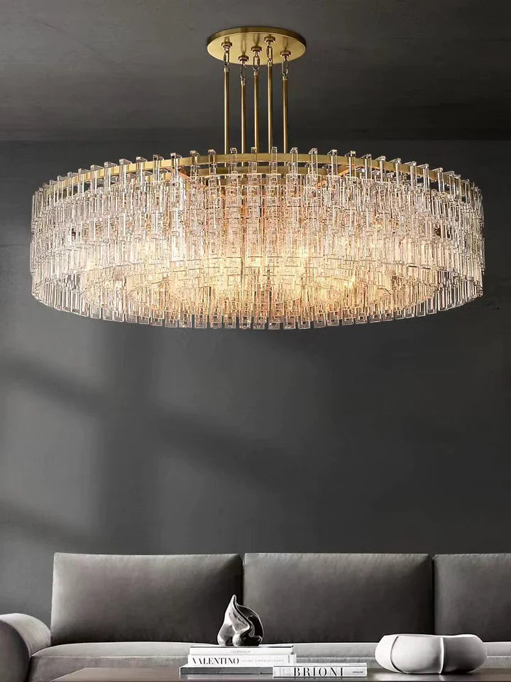 Extra Large Multi-layer Round Crystal Ceiling Chandelier for Living Room, shining luxury ,amazing delicate, k9 crystal, gold, chrome