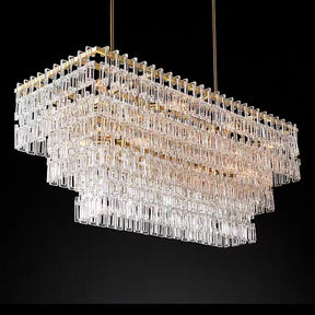 Extra Large Multi-layer Round/ Rectangle Crystal Ceiling Chandelier for Living/ Dining Room
