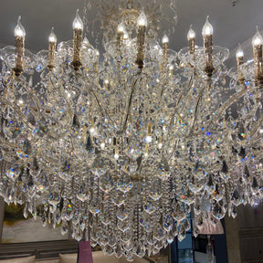 Extra Large Multi-layers Luxury Candle Branch Crystal Chandelier for Living Room/Foyer/Stairs