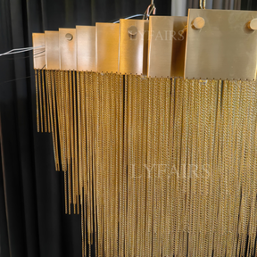 Extra Large Multi-tier Aluminum Tassel Chain Art Chandelier for Villa/Stairs/Foyer/Living Room